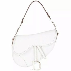 Vintage White Dior Saddle Bag